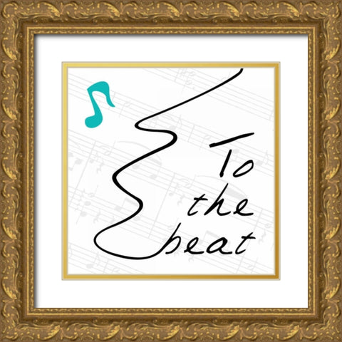 To The Beat 2 Gold Ornate Wood Framed Art Print with Double Matting by OnRei