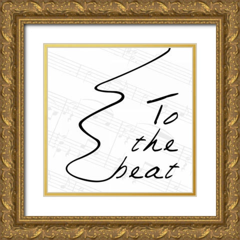 To The Beat 3 Gold Ornate Wood Framed Art Print with Double Matting by OnRei