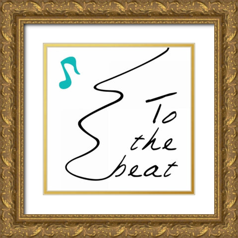 To The Beat 1 Gold Ornate Wood Framed Art Print with Double Matting by OnRei