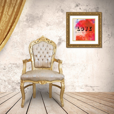 Love Forever I Gold Ornate Wood Framed Art Print with Double Matting by OnRei