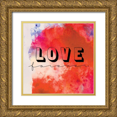 Love Forever I Gold Ornate Wood Framed Art Print with Double Matting by OnRei