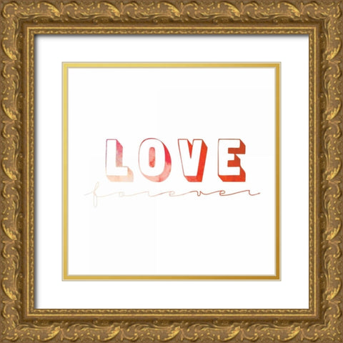 Love Forever II Gold Ornate Wood Framed Art Print with Double Matting by OnRei