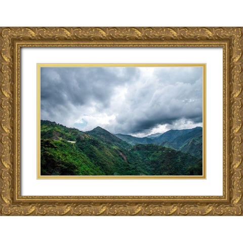 Hills And Vally Gold Ornate Wood Framed Art Print with Double Matting by Orlando