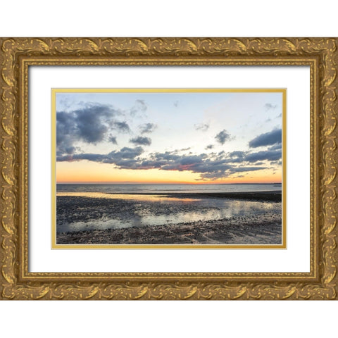 Tide is Out Gold Ornate Wood Framed Art Print with Double Matting by Orlando