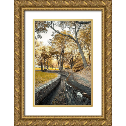 Stone Moat Gold Ornate Wood Framed Art Print with Double Matting by Orlando