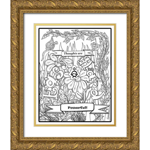Thoughts are Powerful Gold Ornate Wood Framed Art Print with Double Matting by Pearson, Debbie