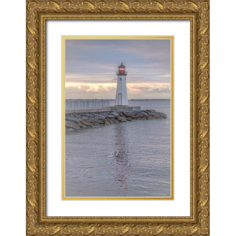 Patchogue Sunrise Gold Ornate Wood Framed Art Print with Double Matting by DeLuca, Pat
