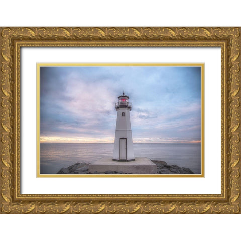 Patchogue Sunrise 2 Gold Ornate Wood Framed Art Print with Double Matting by DeLuca, Pat