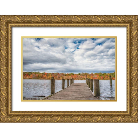 Blydebburg Park Gold Ornate Wood Framed Art Print with Double Matting by DeLuca, Pat