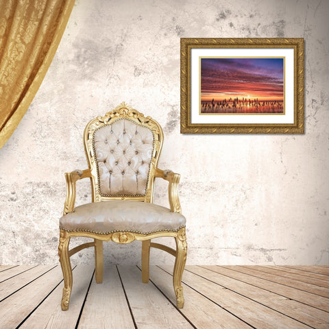 Familiar Romance Gold Ornate Wood Framed Art Print with Double Matting by DeLuca, Pat