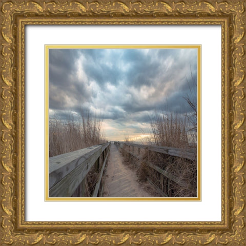 Sunset Gold Ornate Wood Framed Art Print with Double Matting by DeLuca, Pat
