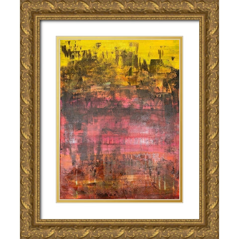 Distressed Vision 1 Gold Ornate Wood Framed Art Print with Double Matting by Spina, Phyllis