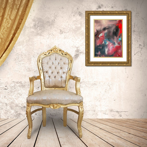 Smeared Movements 1 Gold Ornate Wood Framed Art Print with Double Matting by Spina, Phyllis