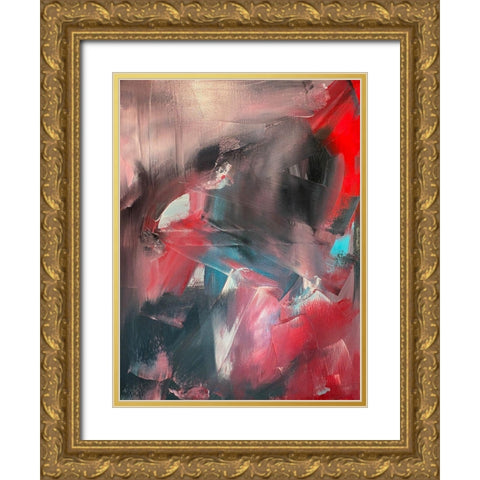 Smeared Movements 1 Gold Ornate Wood Framed Art Print with Double Matting by Spina, Phyllis