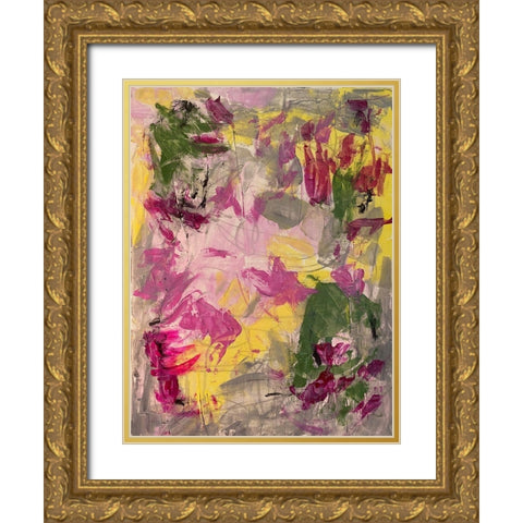 Striking Explosion 1 Gold Ornate Wood Framed Art Print with Double Matting by Spina, Phyllis