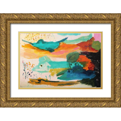 Floating Gold Ornate Wood Framed Art Print with Double Matting by Spina, Phyllis