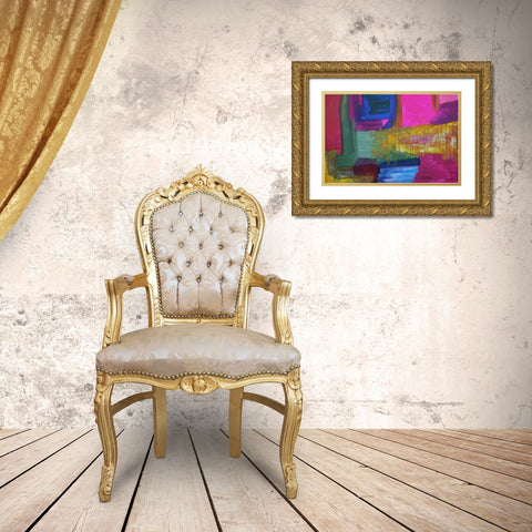 Angled Stairs Gold Ornate Wood Framed Art Print with Double Matting by Spina, Phyllis