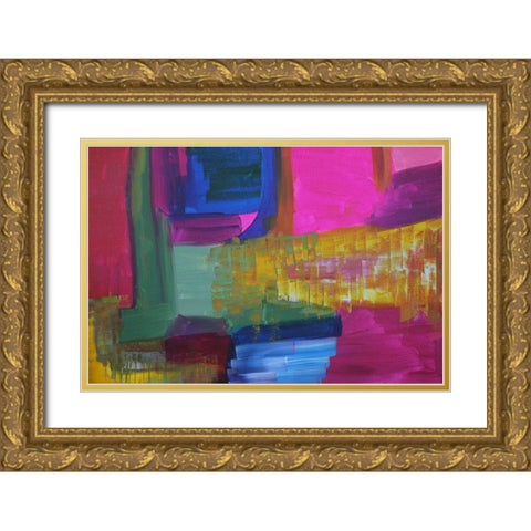 Angled Stairs Gold Ornate Wood Framed Art Print with Double Matting by Spina, Phyllis