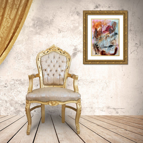 Light Aquarium Gold Ornate Wood Framed Art Print with Double Matting by Spina, Phyllis