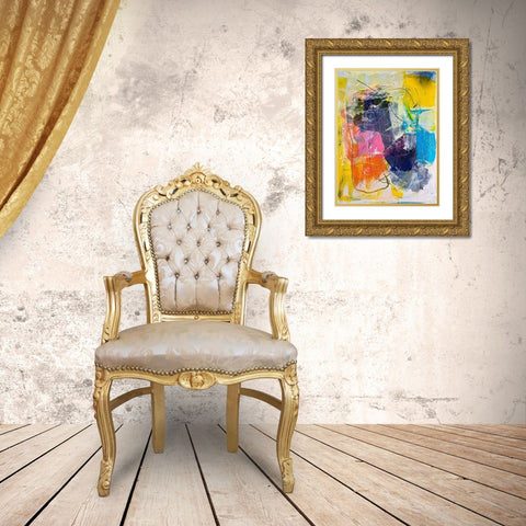 Indigo Gold Ornate Wood Framed Art Print with Double Matting by Spina, Phyllis