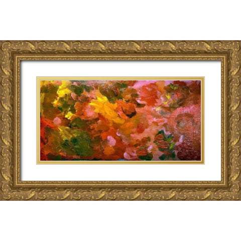 Writing on the Wall Gold Ornate Wood Framed Art Print with Double Matting by Spina, Phyllis