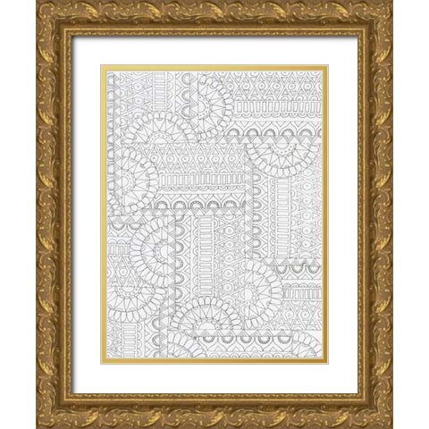 Geometric 2 Gold Ornate Wood Framed Art Print with Double Matting by Varacek, Pam
