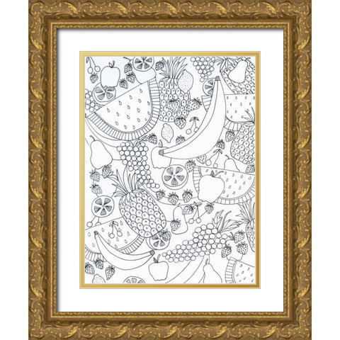 String Fruit Gold Ornate Wood Framed Art Print with Double Matting by Varacek, Pam