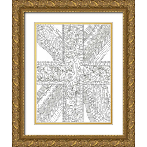 Eternal Cross Gold Ornate Wood Framed Art Print with Double Matting by Varacek, Pam