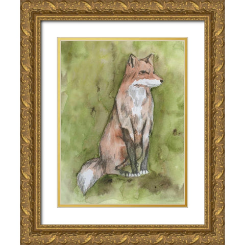 Fantastic Fox Gold Ornate Wood Framed Art Print with Double Matting by Varacek, Pam