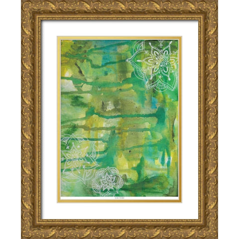 Envious Drip Gold Ornate Wood Framed Art Print with Double Matting by Varacek, Pam