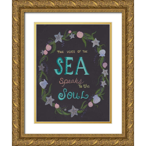 Sea Soul Gold Ornate Wood Framed Art Print with Double Matting by Varacek, Pam