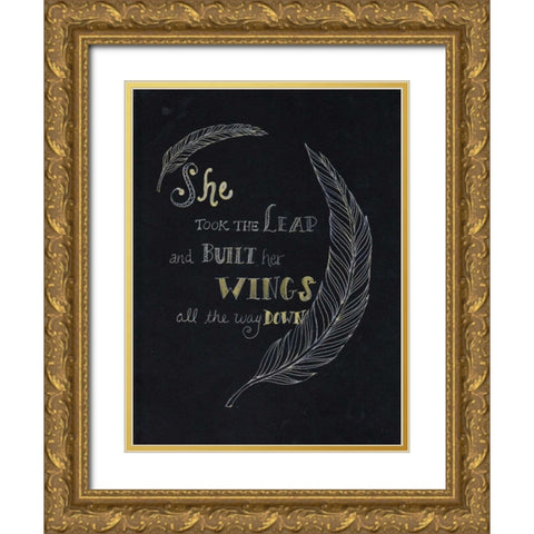 Taking A Leap Gold Ornate Wood Framed Art Print with Double Matting by Varacek, Pam