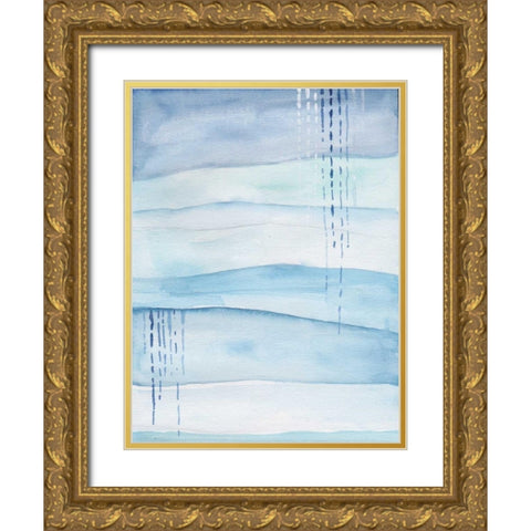 Blue Sand Storm Gold Ornate Wood Framed Art Print with Double Matting by Varacek, Pam
