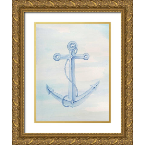 Coastal Anchor 2 Gold Ornate Wood Framed Art Print with Double Matting by Varacek, Pam