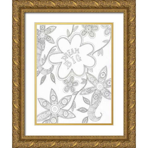 Flourishing Dreams Gold Ornate Wood Framed Art Print with Double Matting by Varacek, Pam