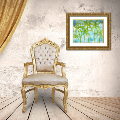Rainy Paradise Gold Ornate Wood Framed Art Print with Double Matting by Varacek, Pam