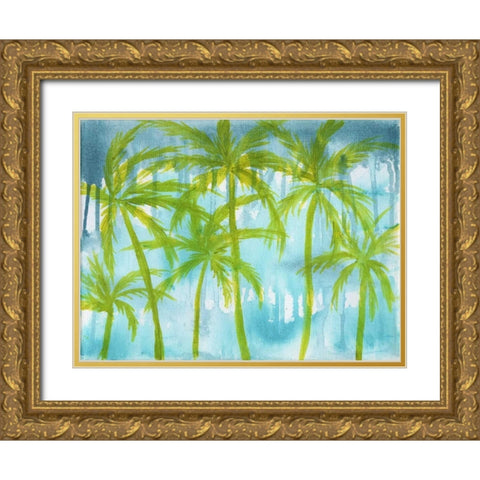 Rainy Paradise Gold Ornate Wood Framed Art Print with Double Matting by Varacek, Pam