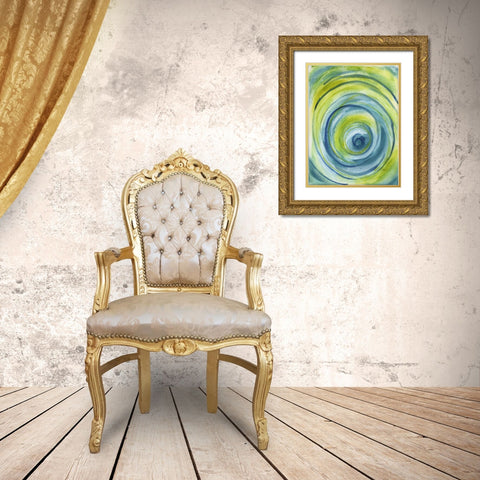 Ocean Twister Gold Ornate Wood Framed Art Print with Double Matting by Varacek, Pam