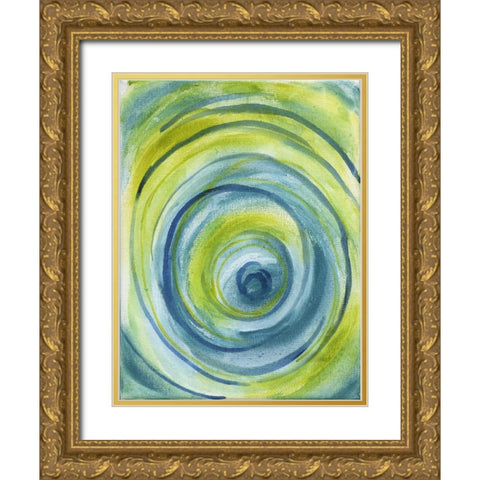 Ocean Twister Gold Ornate Wood Framed Art Print with Double Matting by Varacek, Pam