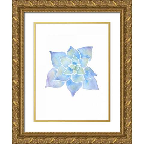Inspiring Lotus Gold Ornate Wood Framed Art Print with Double Matting by Varacek, Pam