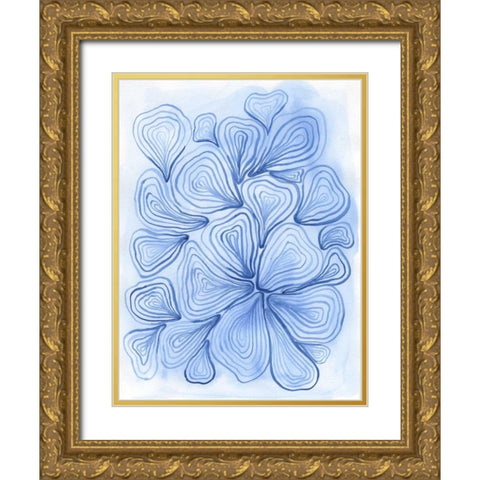 Heart Ripples Gold Ornate Wood Framed Art Print with Double Matting by Varacek, Pam