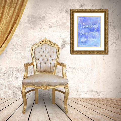 Sleepy Galaxy Gold Ornate Wood Framed Art Print with Double Matting by Varacek, Pam