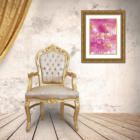 Crimson Forest Gold Ornate Wood Framed Art Print with Double Matting by Varacek, Pam