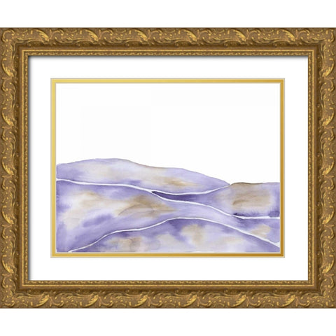 Lavender Seas 1 Gold Ornate Wood Framed Art Print with Double Matting by Varacek, Pam