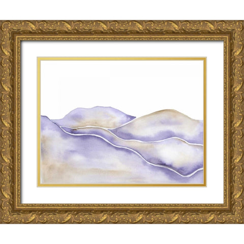 Lavender Seas 2 Gold Ornate Wood Framed Art Print with Double Matting by Varacek, Pam