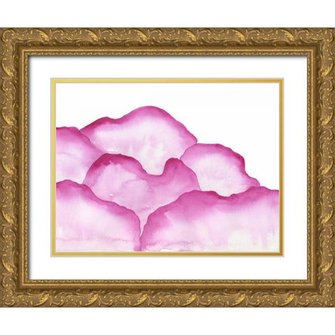 Crimson Mountains 1 Gold Ornate Wood Framed Art Print with Double Matting by Varacek, Pam