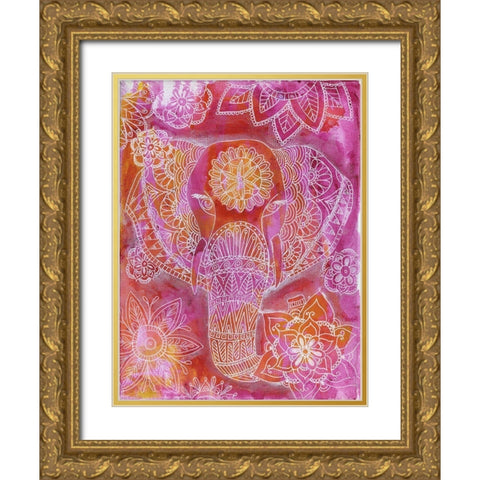 Floral Deity Gold Ornate Wood Framed Art Print with Double Matting by Varacek, Pam