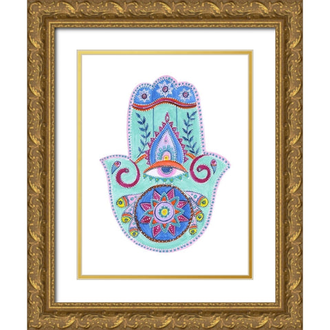 Buddha Palm Gold Ornate Wood Framed Art Print with Double Matting by Varacek, Pam