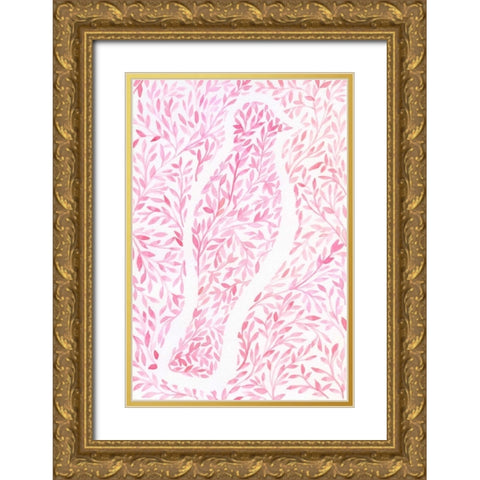 Feathered Camouflage Gold Ornate Wood Framed Art Print with Double Matting by Varacek, Pam