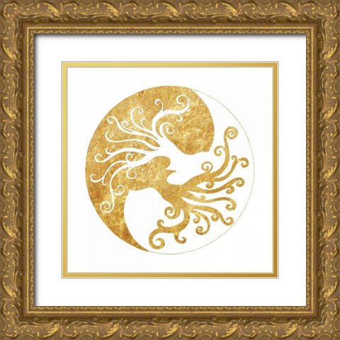 Tree Of Life 2 Gold Ornate Wood Framed Art Print with Double Matting by Varacek, Pam
